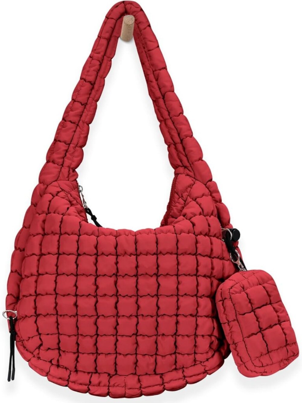 Large Quilted Puffer Tote Bag - Lightweight Carryall & Crossbody for Women